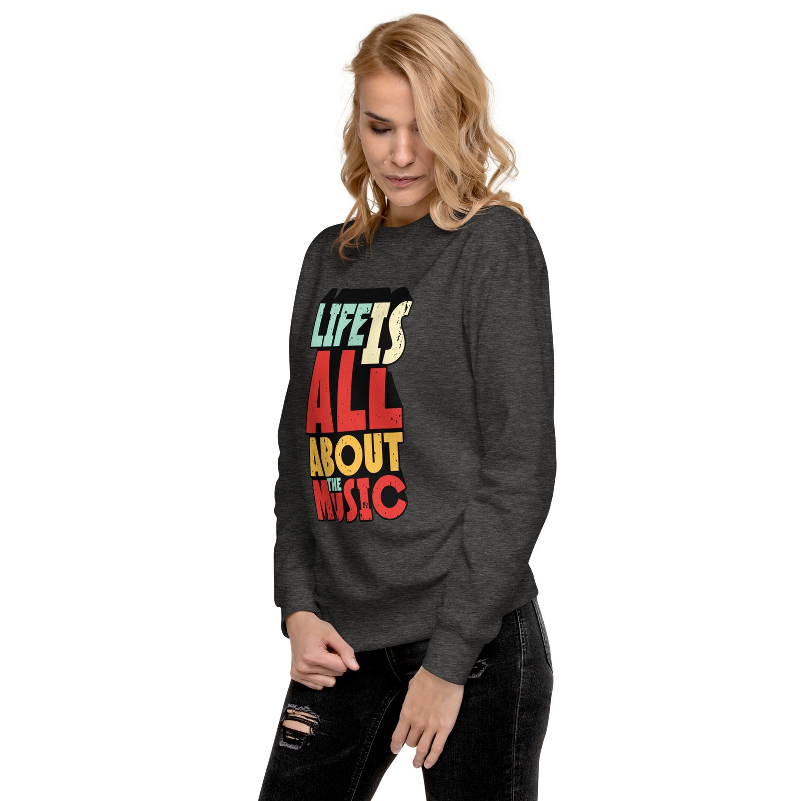 Live is all about Music Unisex Premium Sweatshirt - Image 4