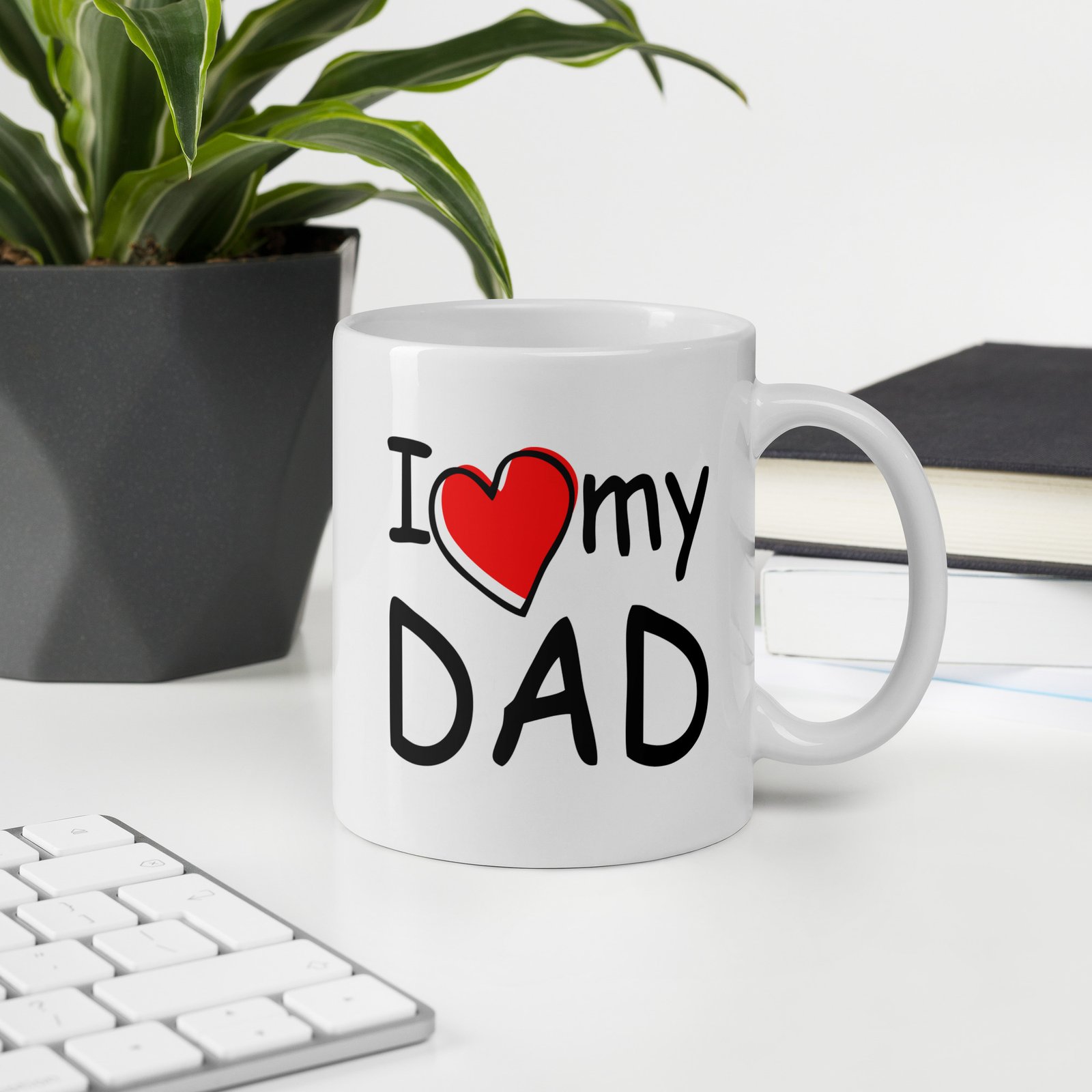 I Love Dad White glossy mug - Image 2