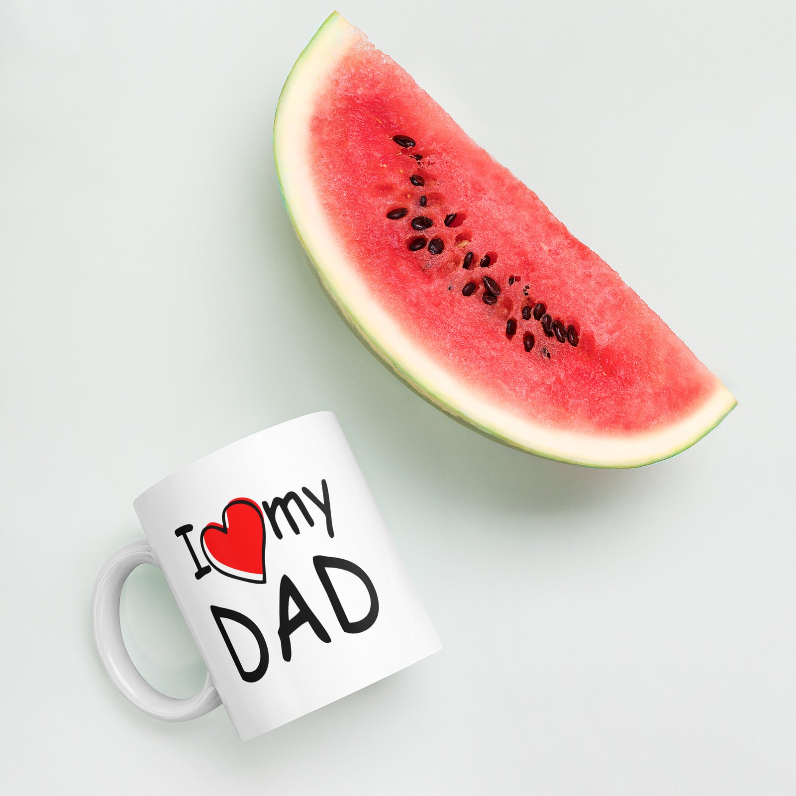 I Love Dad White glossy mug - Image 5