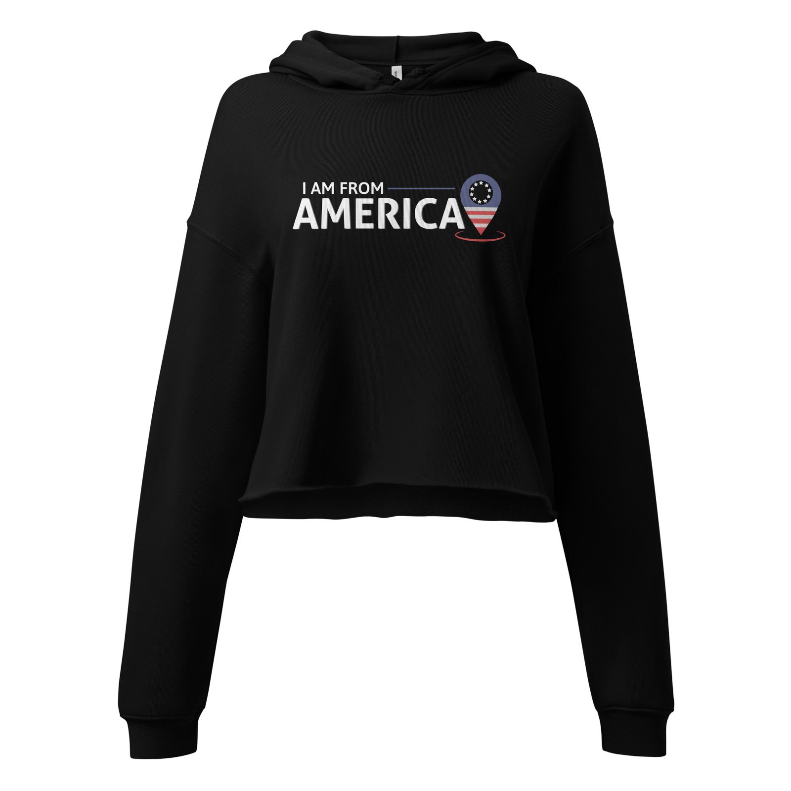 I'm from America, USA, Love, Crop Ladies Hoodie - Image 4