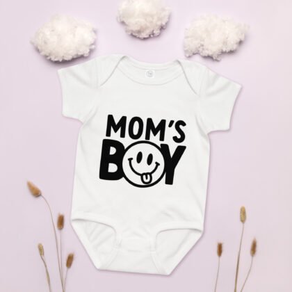 Mom's Boy Baby jersey bodysuit