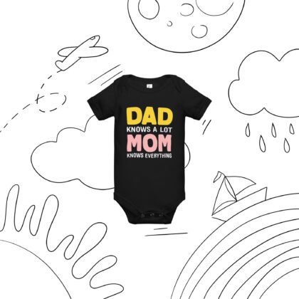 Dad knows a lot Quote Baby short sleeve one piece