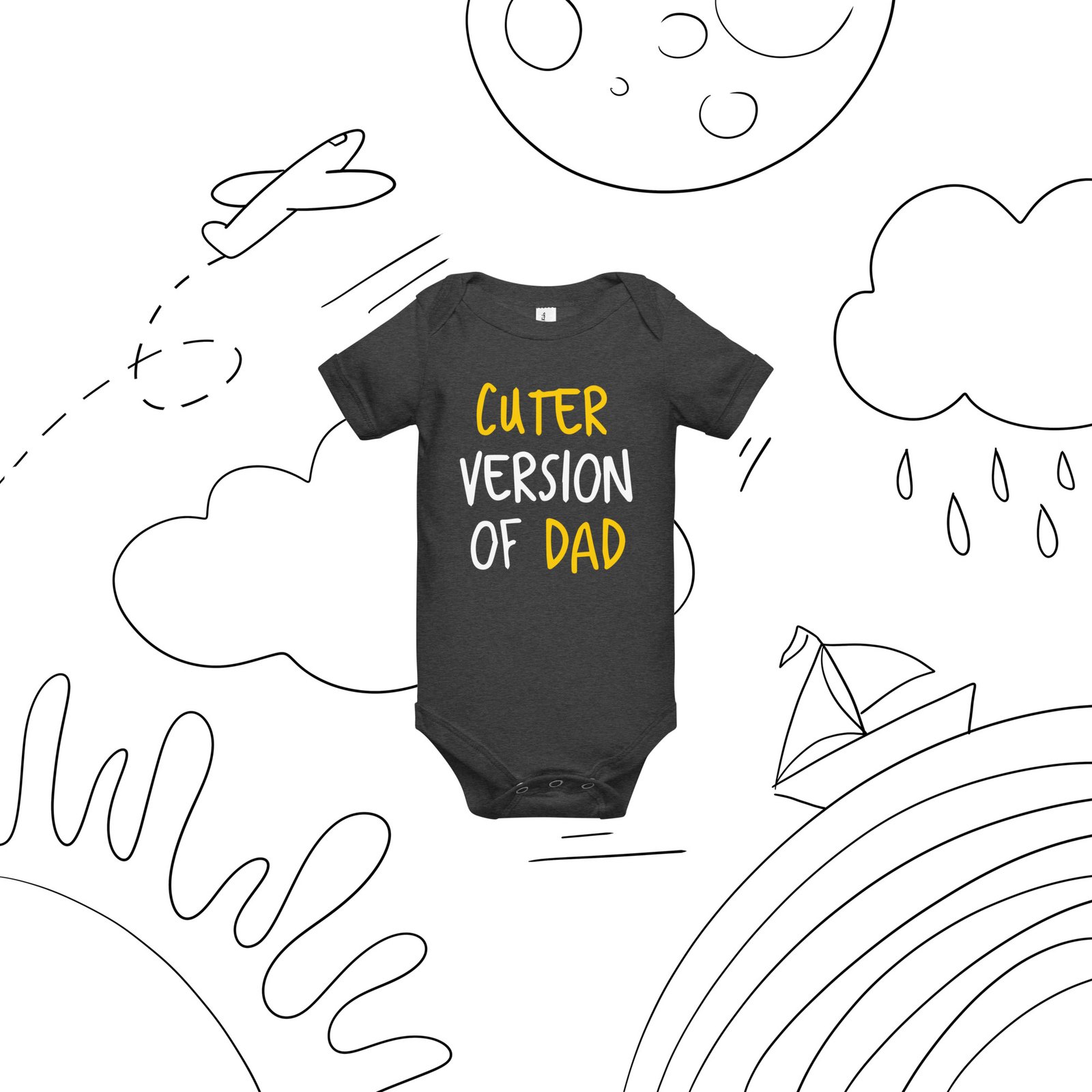 Cuter Version of Dad Baby short sleeve one piece