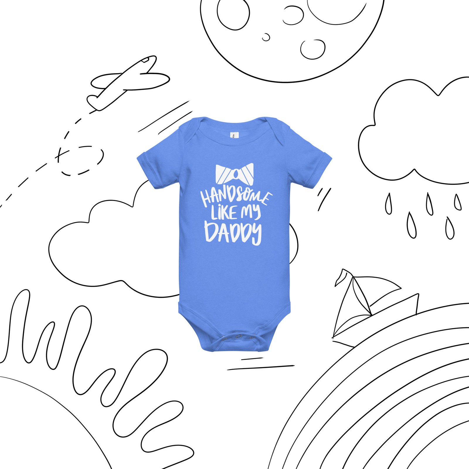 Handsome Like my Dad Baby short sleeve one piece - Image 4