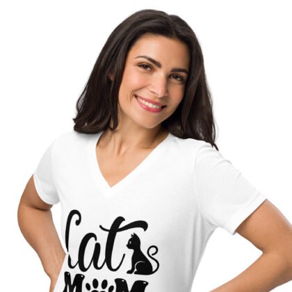 Cat's Mom Women’s relaxed v-neck t-shirt