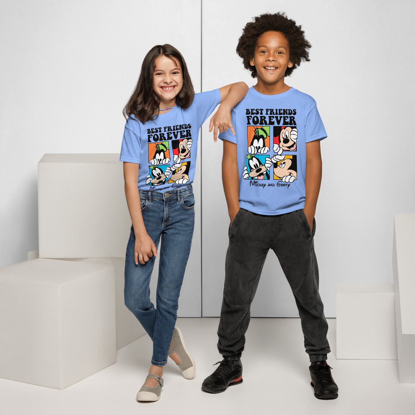 Mickey & Goofy Best Friends forever Kids Unisex t-shirt - Image 3