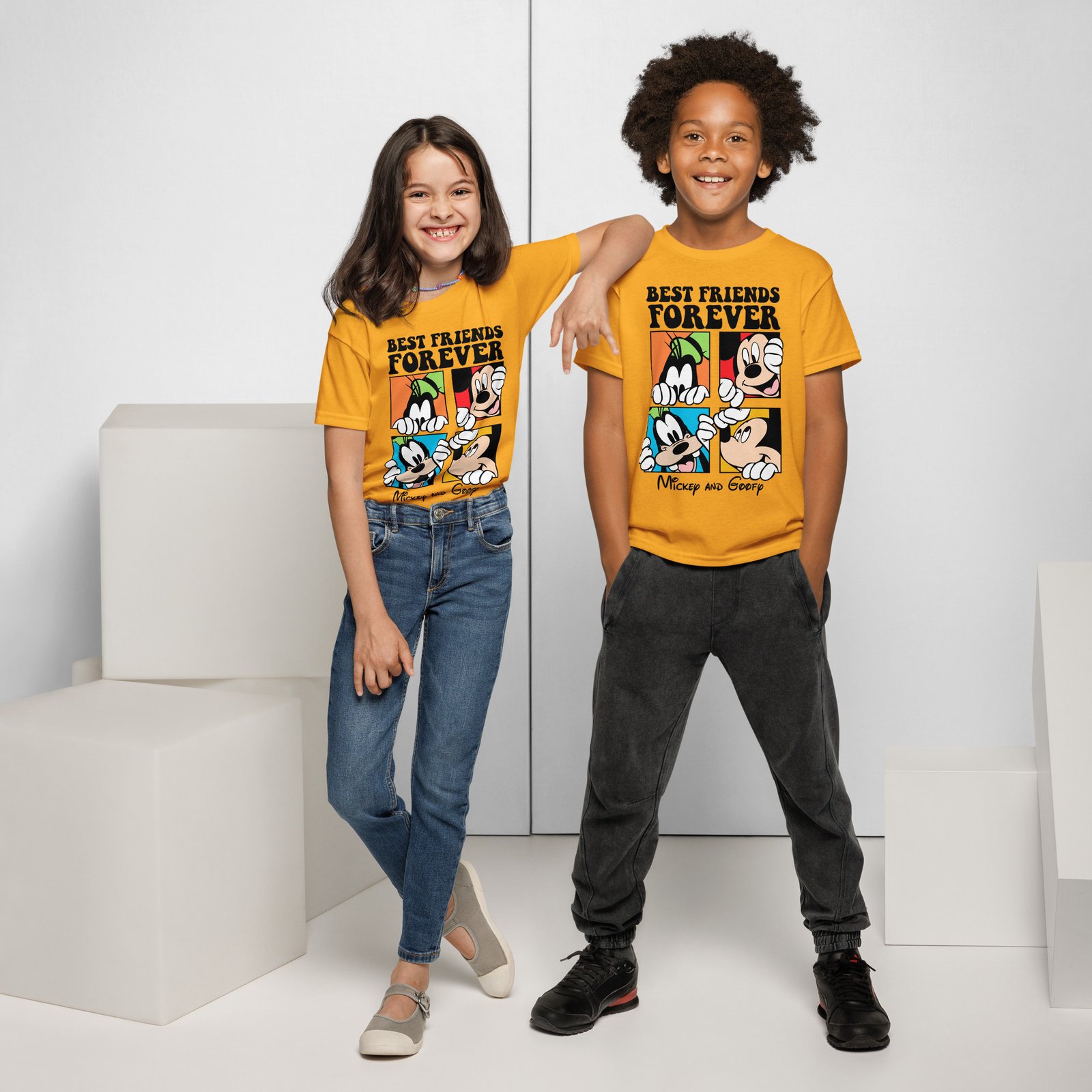 Mickey & Goofy Best Friends forever Kids Unisex t-shirt - Image 2